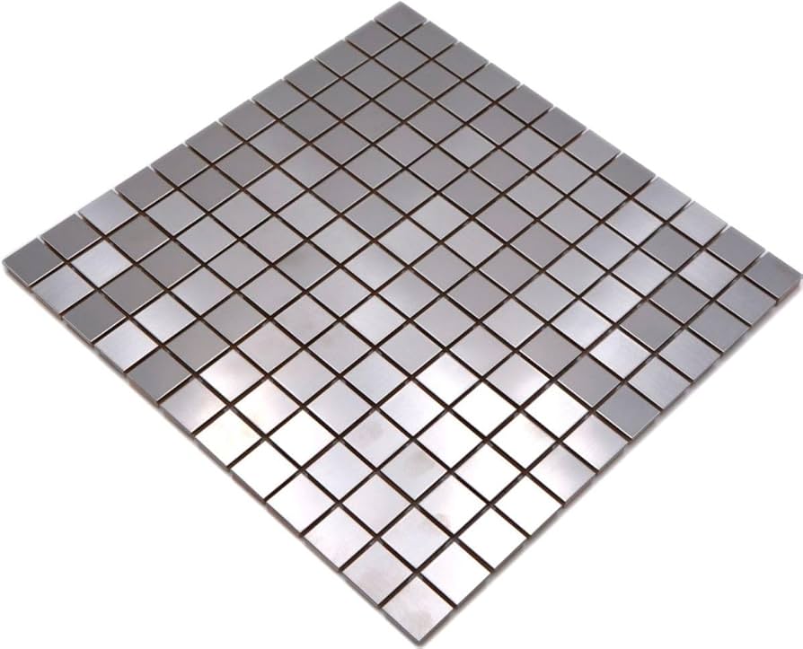 baldosas de mosaico Acero Metal Silver Steel I 1 arco Arco Tamaño: 298 x 298 mm
Cantidad incluida: 1 hoja/estera