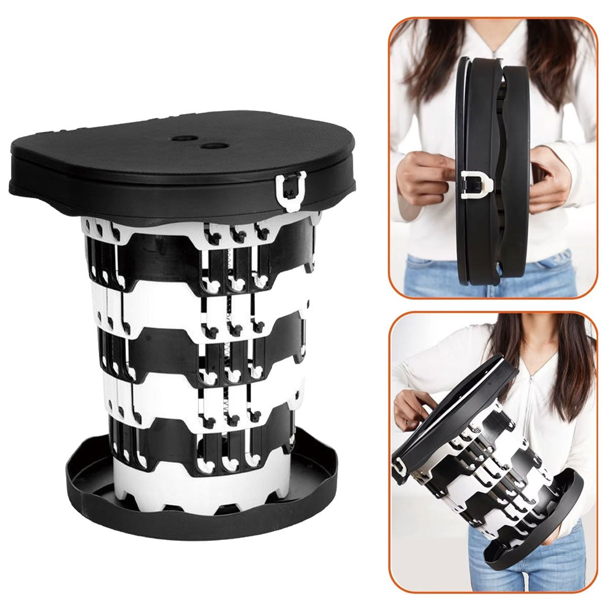 Inodoro portátil plegable para camping con bolsa. Inodoros portátiles para adultos con tapa