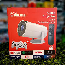 Proyector Android, con más de 15.000 juegos retro, con dos mandos para jugar