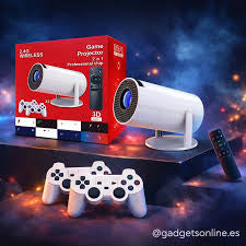 Proyector Android, con más de 15.000 juegos retro, con dos mandos para jugar