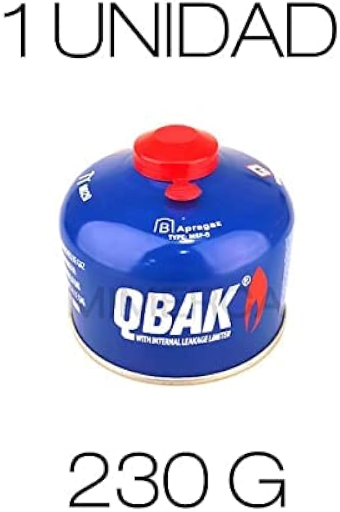 Bombona de Gas Azul Butano de Rosca, Recambio para Cocina Portátil para Camping ,Cartucho de 230g, Bombona pequeña para cocinar y Acampar