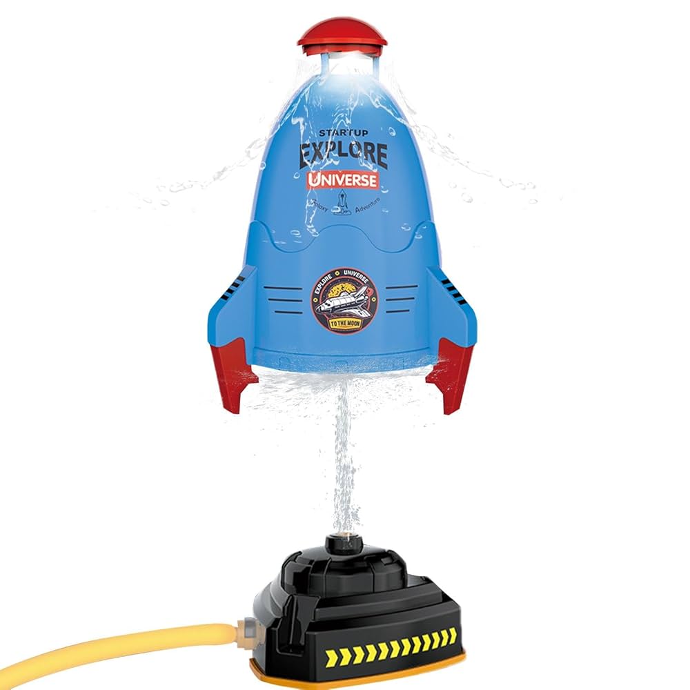Lanzamiento de Cohetes para niños, Lanzamiento de Cohetes a presión de Agua - Juguete Cohete para niños con Altura de pulverización Ajustable | Juguetes acuáticos al Aire Libre para niños,