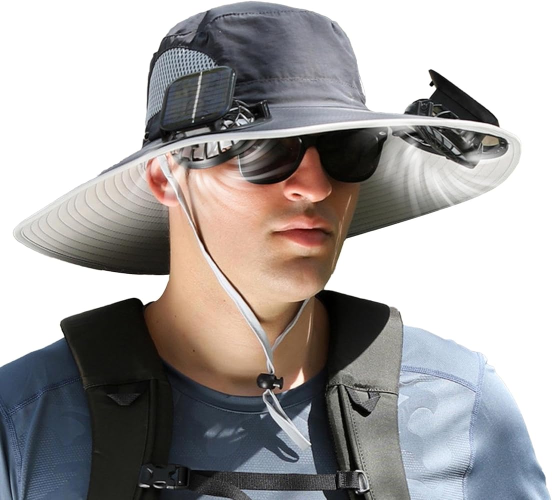 Sombrero con ventilador solar