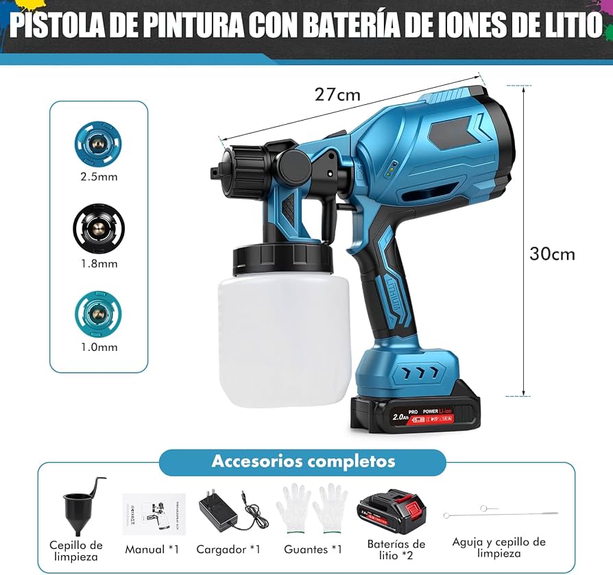 Pistola pulverizadora DEKO, pulverizador de pintura eléctrico doméstico de alta potencia  3 boquillas, fácil pulverización, limpieza, perfecto para principiantes