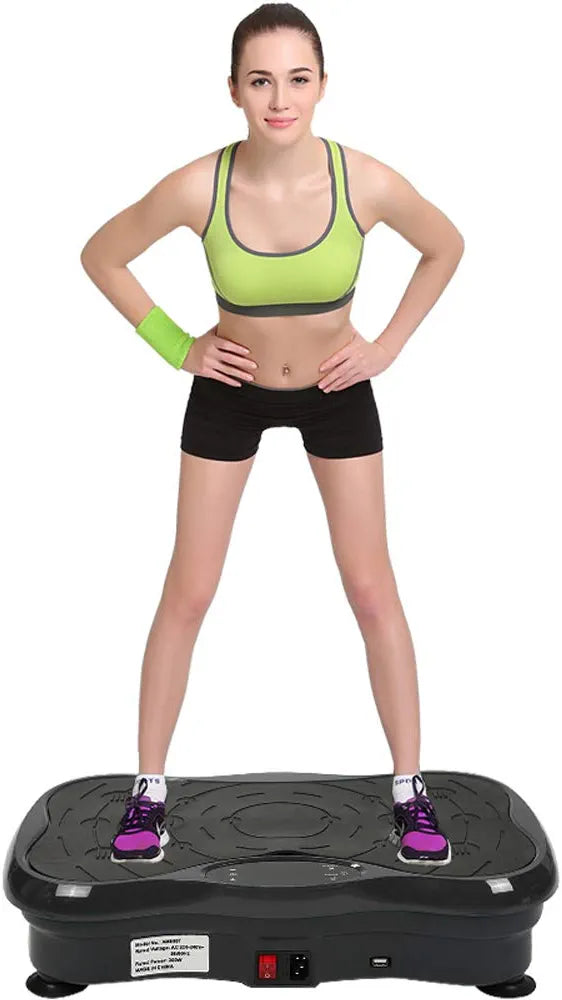 Plataforma Vibratoria Ultra Delgado,Plataforma Vibratoria de Fitness, 200W  con Bluetooth para conectarlo a la música  Plataforma Vibratoria,para fitness ultrafina, con motor dual 3D, extragrande, elimina el grasa y moldea el cuerpo en casa