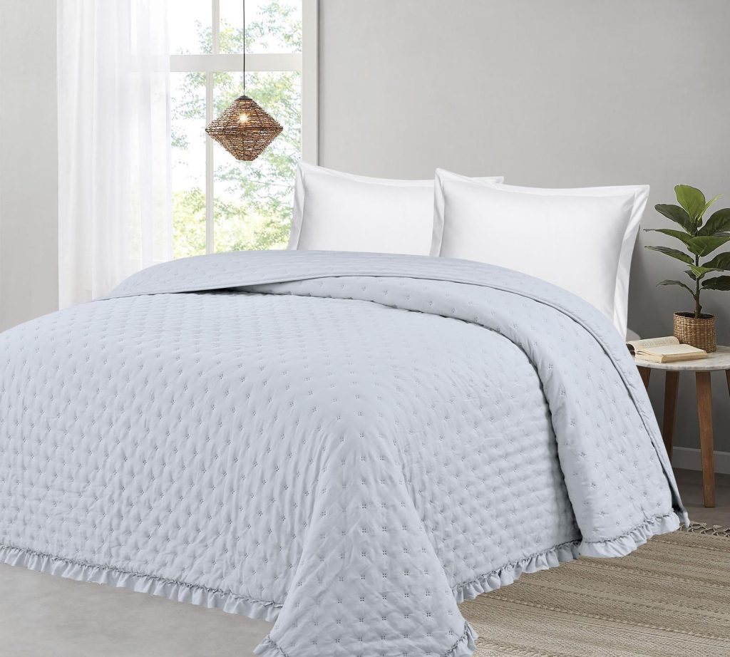 Colcha Volantes Cama 90/135/150 Colcha de Verano Ligera, Cubrecama para Todas Las Estaciones