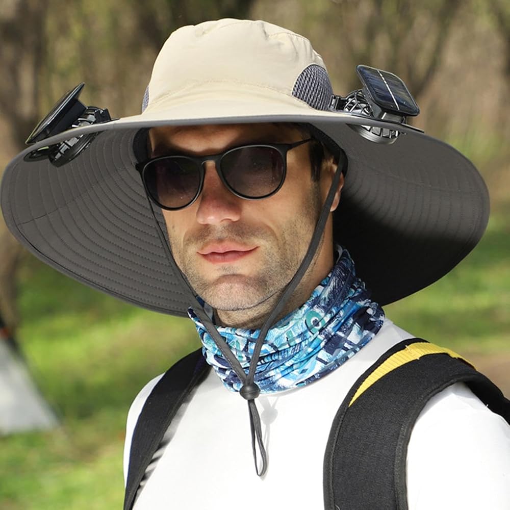 Sombrero con ventilador solar