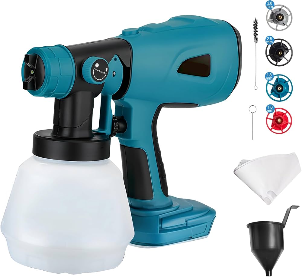 Pistola pulverizadora DEKO, pulverizador de pintura eléctrico doméstico de alta potencia  3 boquillas, fácil pulverización, limpieza, perfecto para principiantes
