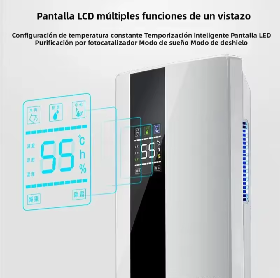 Deshumificador absorbente de humedad silencioso dos en uno con mando a distancia